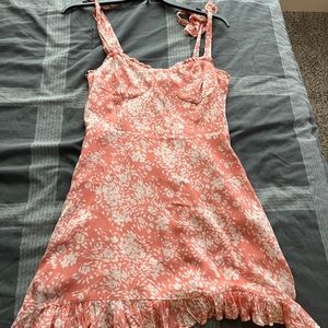 Audrey 3+1 pink and cream dress, Small